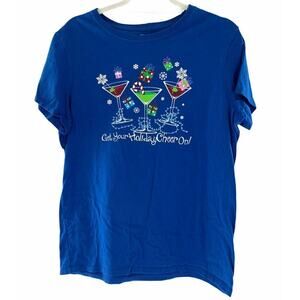 Get Your Holiday Cheer On T-Shirt Juniors Teen XL Short Sleeve Graphic Pullover